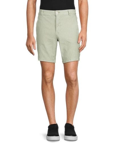 Hudson Jeans Flat Front Linen Blend Chino Shorts - Green