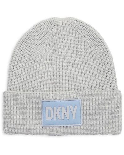 DKNY Logo Beanie - White