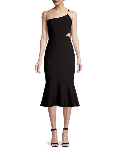 Likely Fina One Shoulder Midi Dress - Black