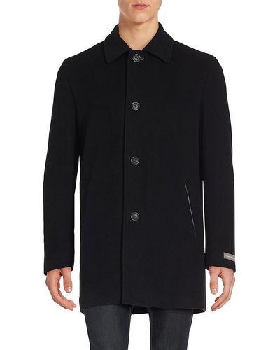 Cole Haan Wool-blend Italian Topcoat - Black