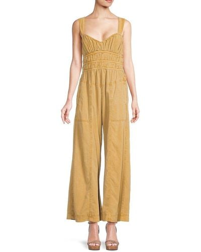 Free People After All Ruched Jumpsuit - Metallic