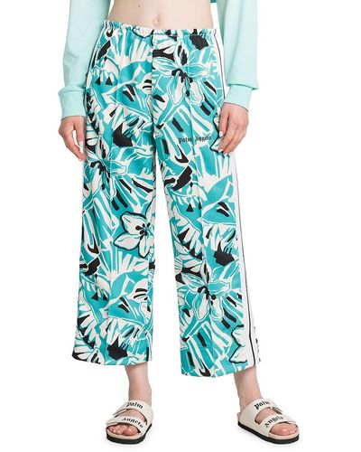 Palm Angels Hibiscus Crop Pants - Blue
