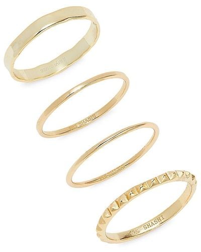Shashi Set Of 4 14k Goldplated Sterling Silver Stackable Rings - Metallic