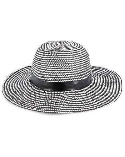 Cole Haan Two Tone Chevron Pattern Sun Hat - Gray