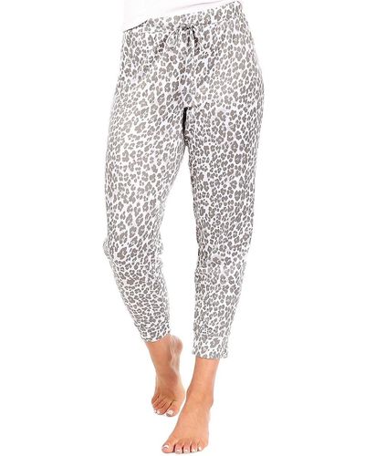 Tahari Leopard Print Pyjama Pants - Grey