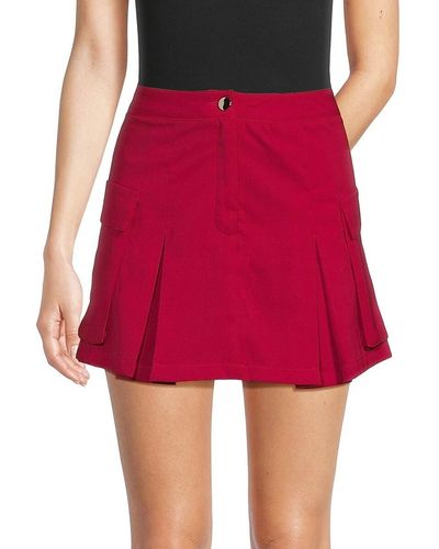 AREA STARS Reid Cargo Mini A Line Skirt - Red