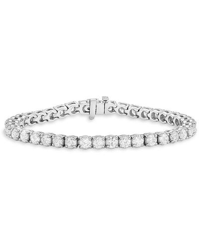Saks Fifth Avenue 14K & 12 Tcw Diamond Tennis Bracelet - Metallic