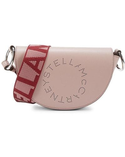 Stella McCartney Logo Half Moon Vegan Leather Shoulder Bag - Pink