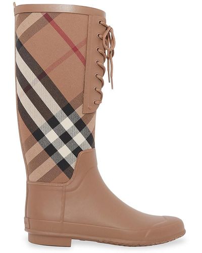 Burberry Nova Check Rain Boots - Brown