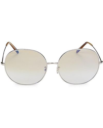 Oliver Peoples 64Mm Round Sunglasses - Metallic