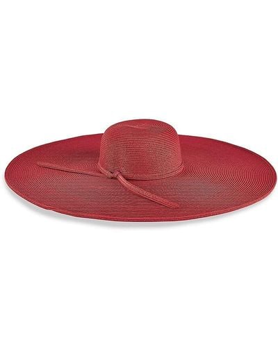 San Diego Hat Ribbon Floppy Sun Hat - Red