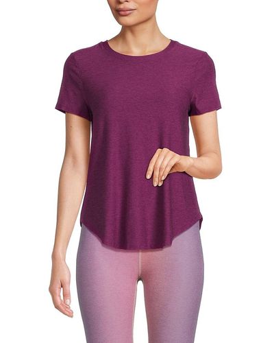Beyond Yoga On The Down Low Crewneck T Shirt - Purple