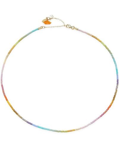 Shashi 14k Yellow Gold & Glass Bead Sam Water Lily Necklace - Metallic