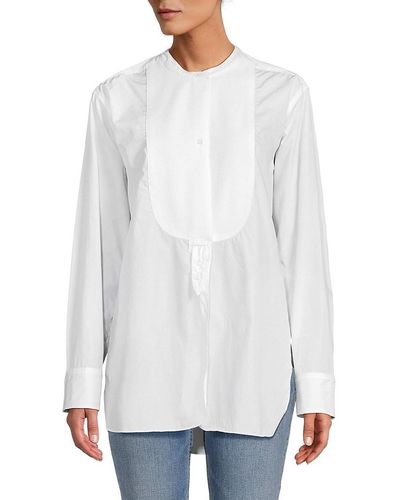 Twp Bib Collar Button Down Shirt - White