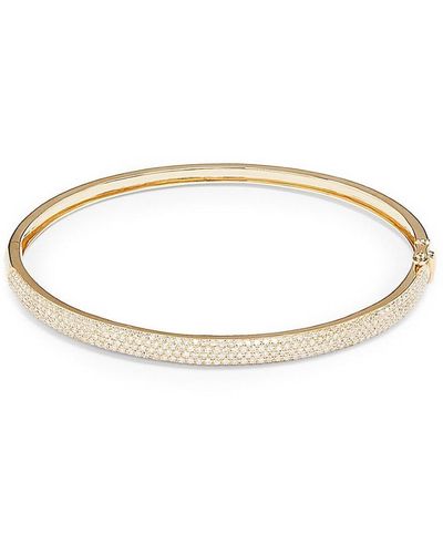 Effy 14k Yellow Gold & 1.35 Tcw Pavé Diamond Bangle Bracelet - Metallic
