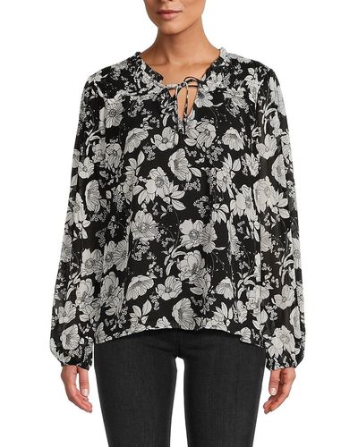 Laundry by Shelli Segal Floral Blouse - Black