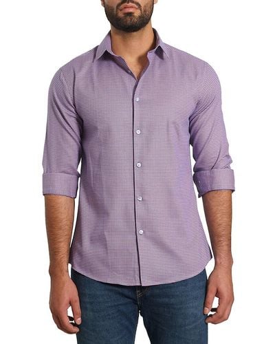 Jared Lang 'Trim Fit Micro Ditsy Shirt - Purple