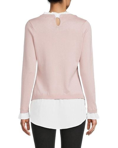 Adrianna Papell Two Tone Layered Sweater