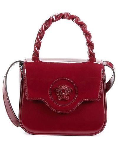 Versace Red Leather Medusa Camera Crossbody Bag 35v413s