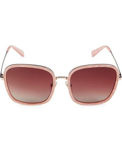 DIFF 65mm Square Sunglasses - Pink