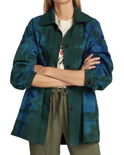Raquel Allegra Tie Dye Explorer Jacket - Green