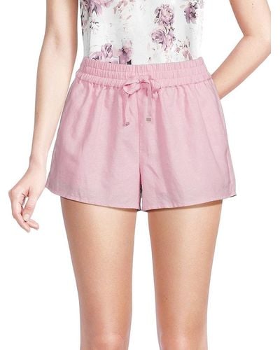 Cami NYC 'Jillian Flat Front Drawstring Linen Blend Shorts - Pink