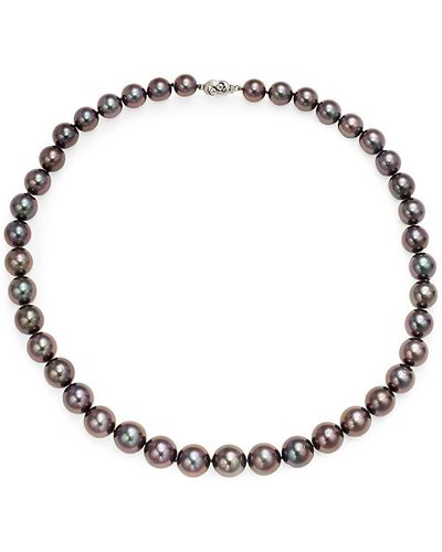 Tara Pearls 14K & 9.2-11.7Mm Round Tahitian Pearl Necklace - Metallic