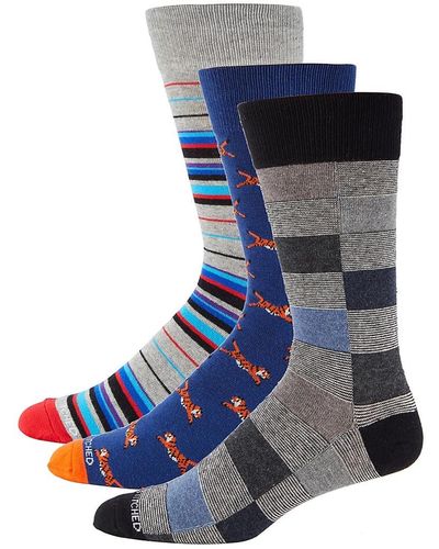 Unsimply Stitched 3-Pack Combed Cotton-Blend Crew Socks - Grey