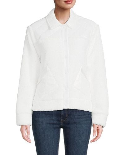 Calvin Klein Quilted Faux Fur Jacket - White
