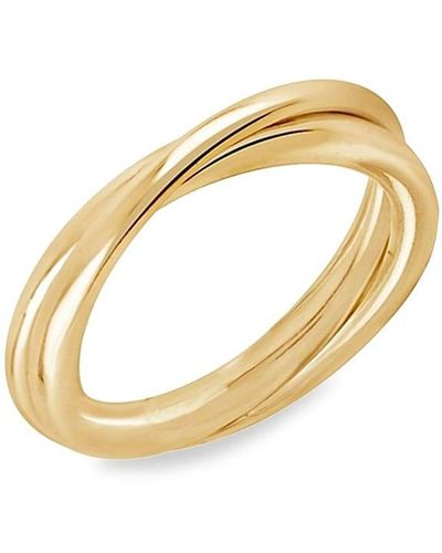 Luv Aj 14k Goldplated Twist Ring - Metallic