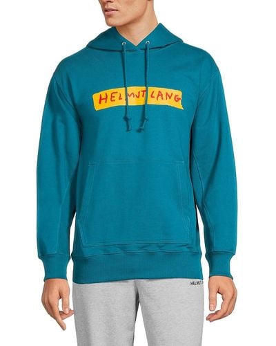 Helmut Lang Capsule Logo Graphic Hoodie - Blue