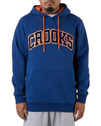 Crooks and Castles Collegiate Logo Pullover Hoodie - Blue