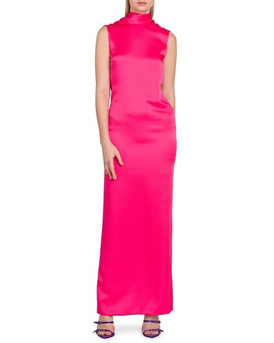 Versace Cowl Back Sleeveless Gown - Pink