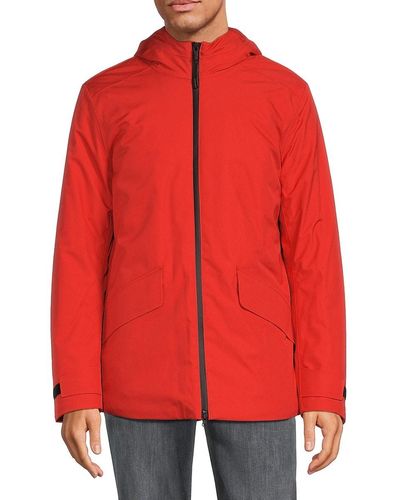 Geox Hooded Puffer Jacket - Red