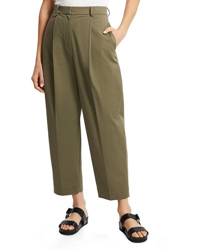 Theory Carrot Pleated Trousers - Green