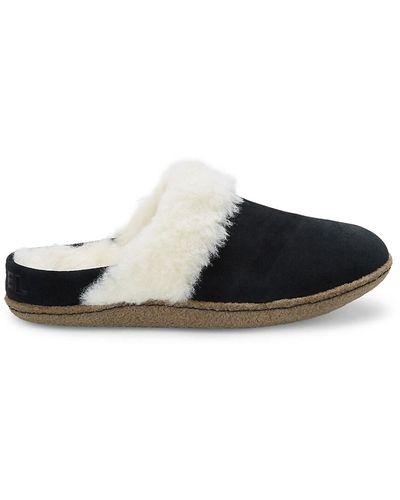 Sorel Nakiska Slide Ii Faux Fur Slippers - Black