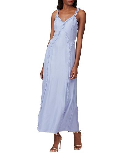 Jason Wu Ruffle Silk Maxi Dress - Blue