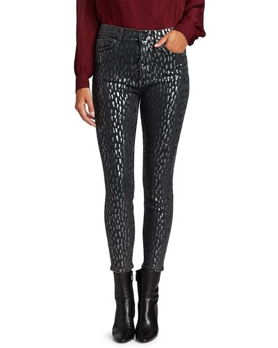 7 For All Mankind Metallic Leopard High-rise Skinny Jeans - Multicolour