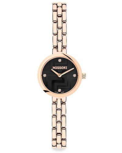 Missoni Petite 25mm Rose Goldtone Stainless Steel Bracelet Watch - Metallic