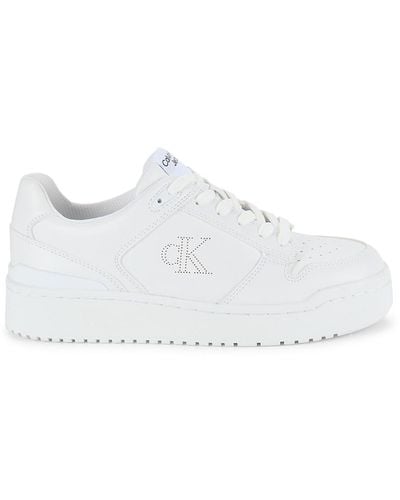 Calvin Klein Ashier Perforated Trainers - White