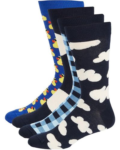 Happy Socks 4-pack My Favourite Blues Crew Socks Gift Set