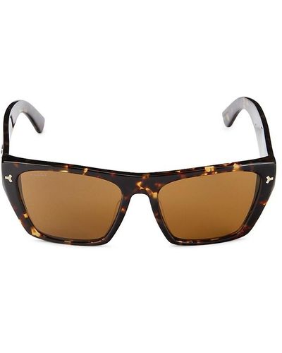 Bally 55mm Rectangle Sunglasses - Brown