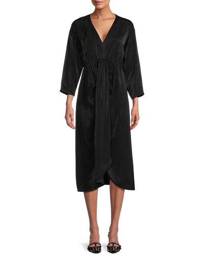 DKNY Drape Dolman Sleeve Dress - Black