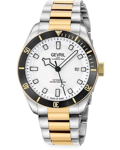 Gevril Yorkville 43mm Two Tone Stainless Steel Bracelet Watch - Metallic