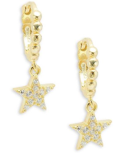 Argento Vivo 18k Goldplated Sterling Silver & Cubic Zirconia Star Drop Earrings - Metallic