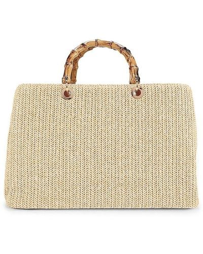 Collection 18 Textured Bamboo Handle Tote - Natural