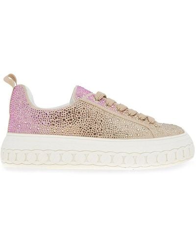 BCBGeneration Riso Embellished Low Top Sneakers - Pink