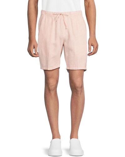 Saks Fifth Avenue 'Stripe Linen Blend Shorts - Natural