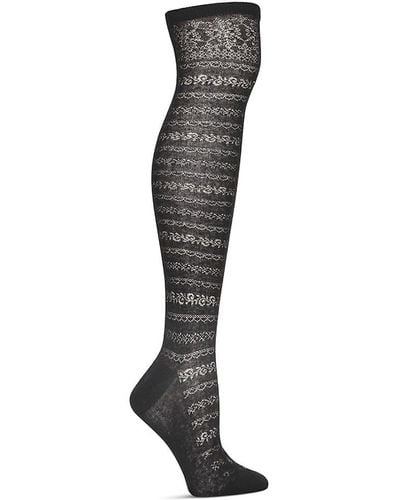 Memoi Lace Thigh High Stockings - Black