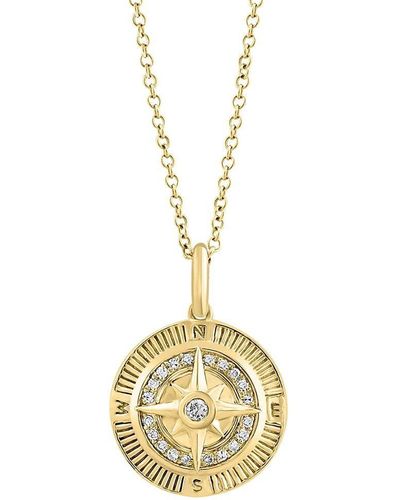 10K Solid Yellow Gold Nautical Compass Pendant Necklace | eBay